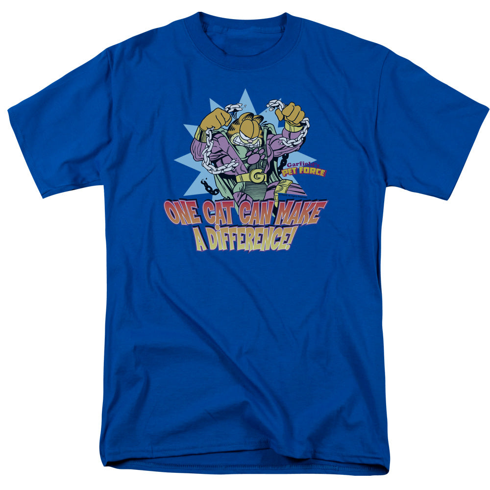 Garfield - Make A Difference - Short Sleeve Adult 18/1 - Royal Blue T-shirt