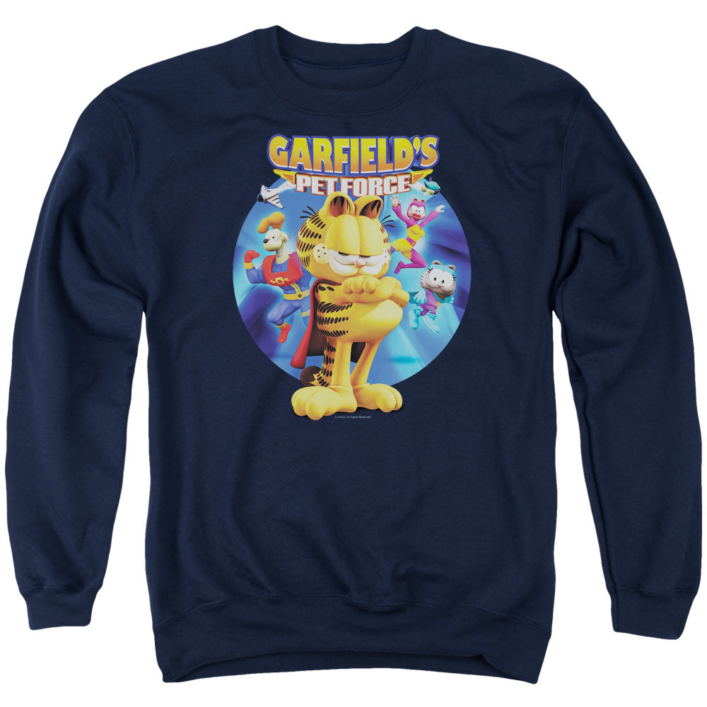 Garfield - Dvd Art - Adult Crewneck Sweatshirt - Navy