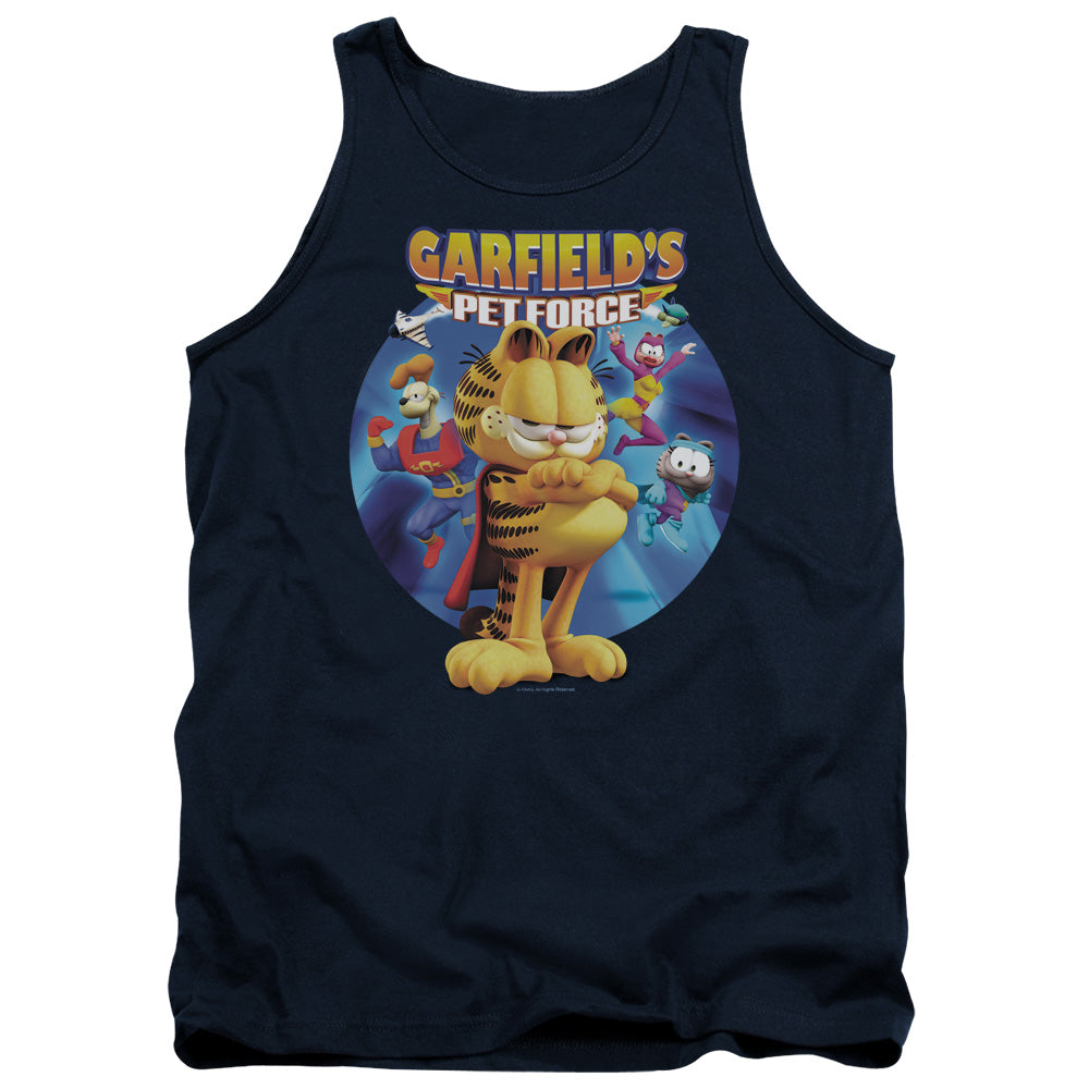 Garfield - Dvd Art - Adult Tank - Navy