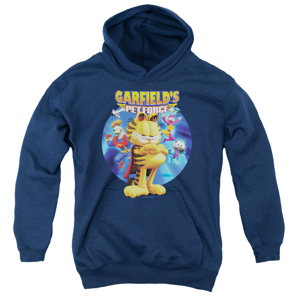 Garfield - Dvd Art - Youth Pull-over Hoodie - Navy