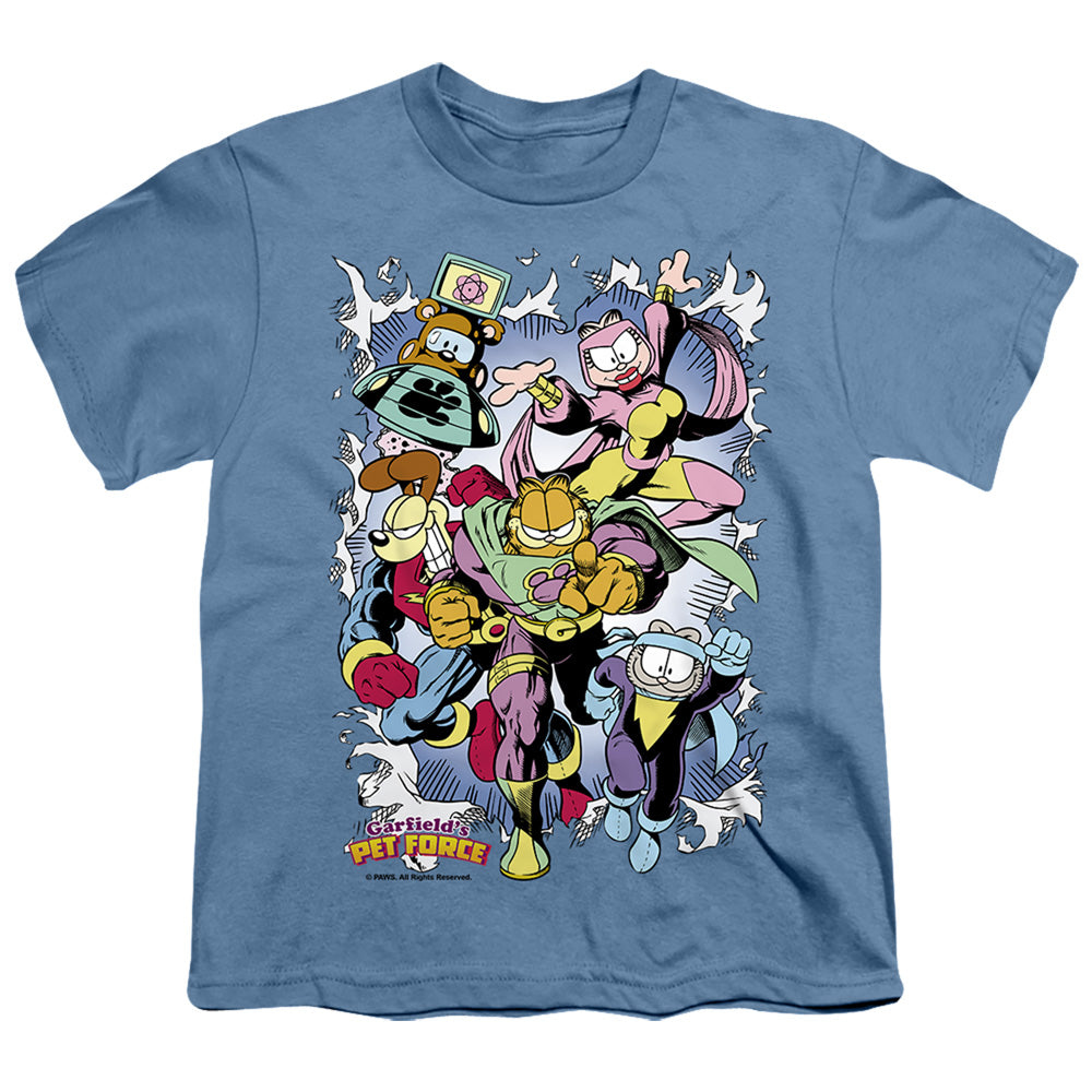 Garfield - Ripped - Short Sleeve Youth 18/1 - Carolina Blue T-shirt