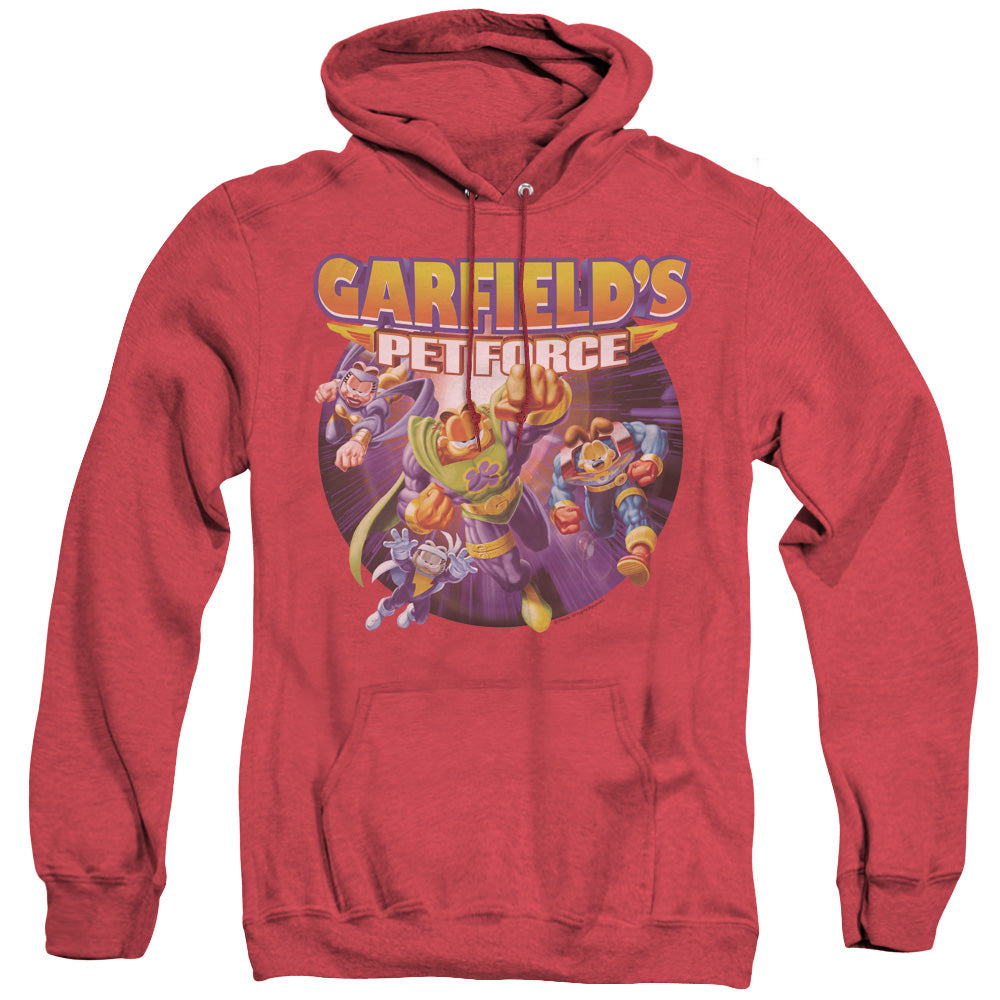 Garfield - Pet Force Four - Adult Heather Hoodie - Red
