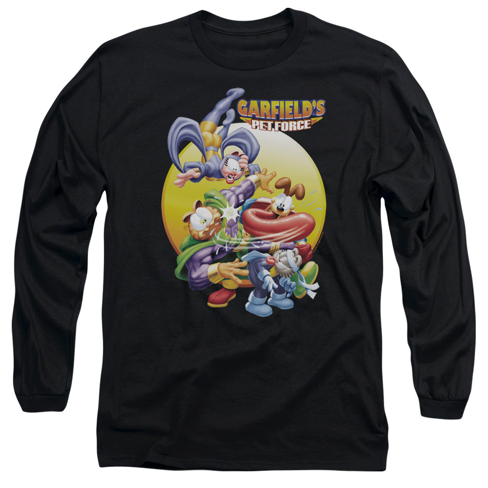 Garfield - Tongue Of Doom - Long Sleeve Adult 18/1 - Black T-shirt