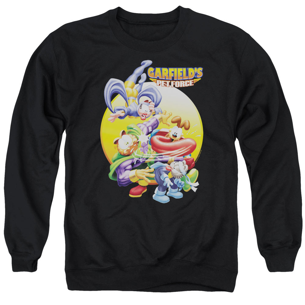 Garfield - Tongue Of Doom - Adult Crewneck Sweatshirt - Black