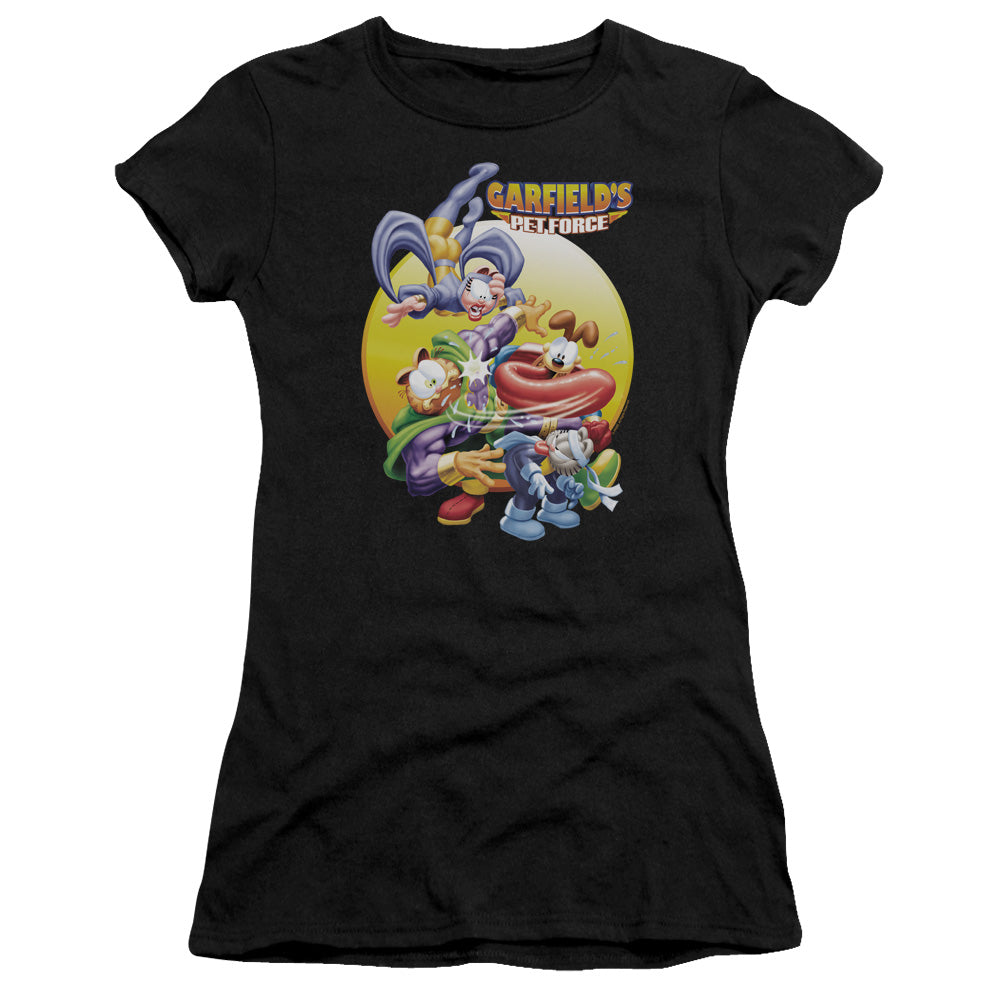 Garfield - Tongue Of Doom - Short Sleeve Junior Sheer - Black T-shirt