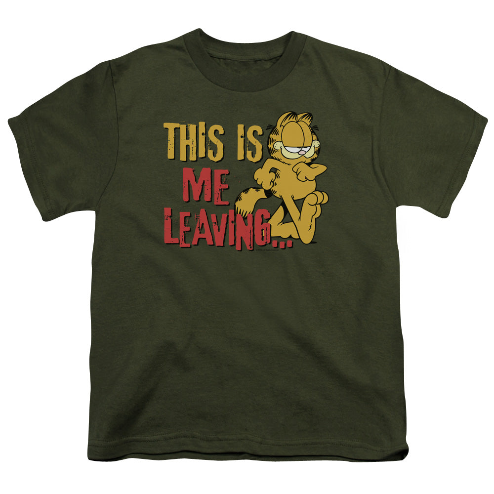 Garfield - Leaving - Short Sleeve Youth 18/1 - Military Green T-shirt