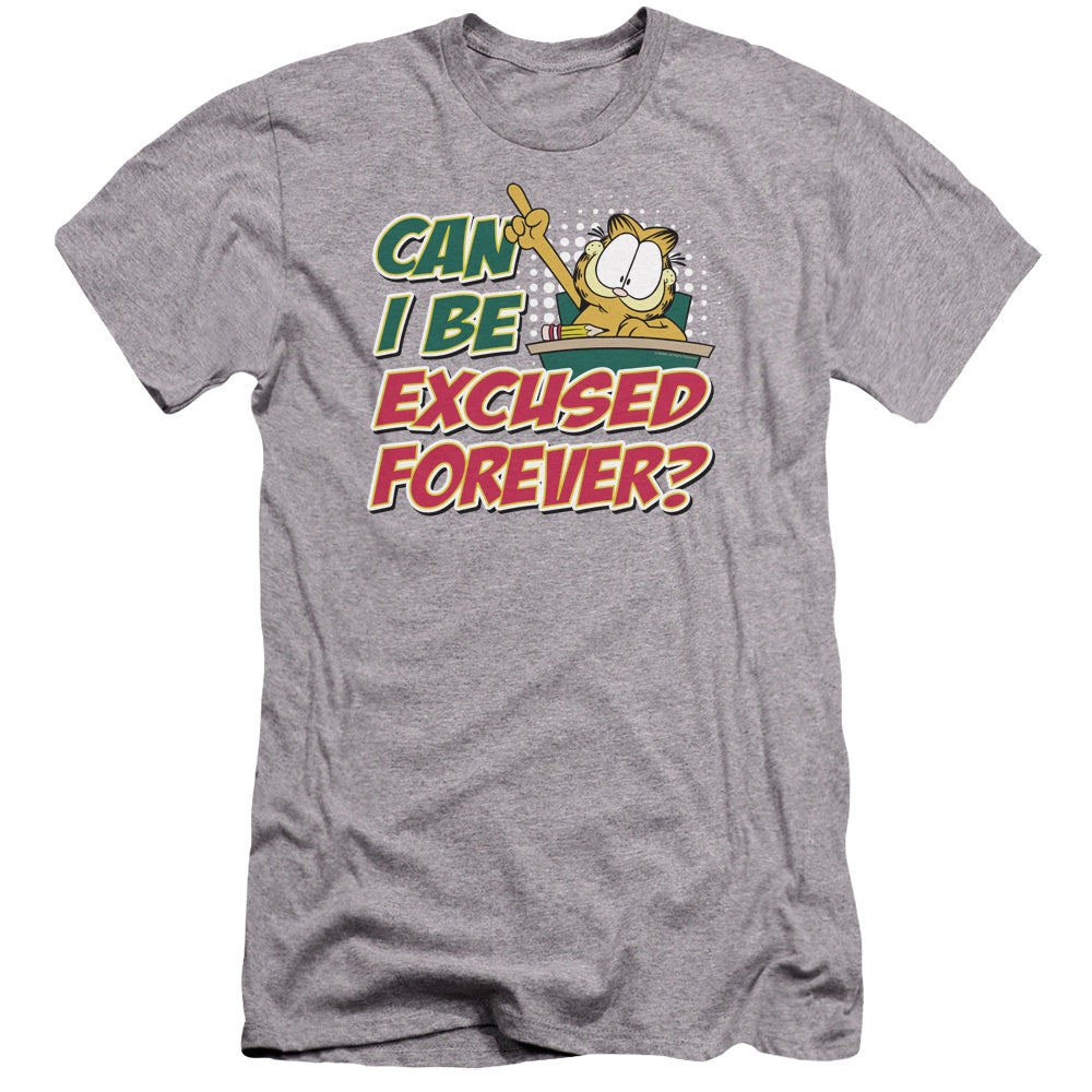 Garfield - Excused Forever-premuim Canvas Adult Slim Fit 30/1 - Athletic Heather