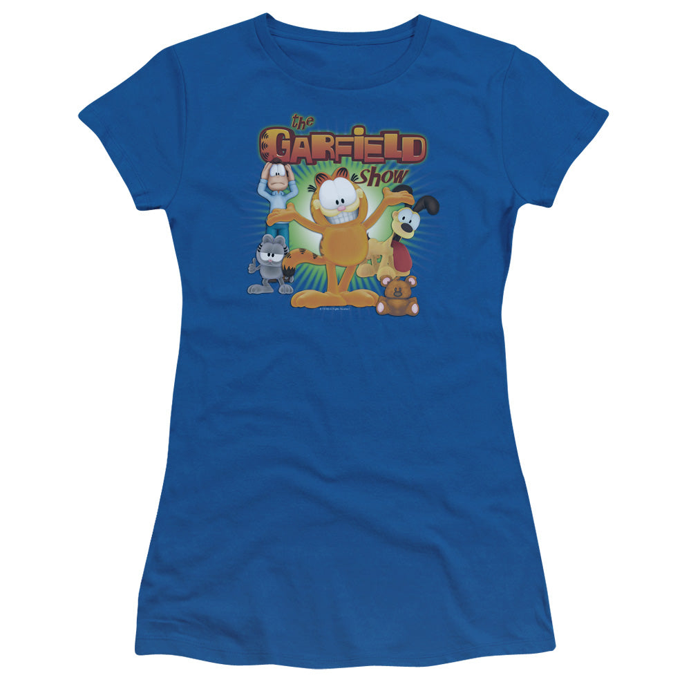 GARFIELD THE GARFIELD SHOW - S/S JUNIOR SHEER - ROYAL BLUE T-Shirt