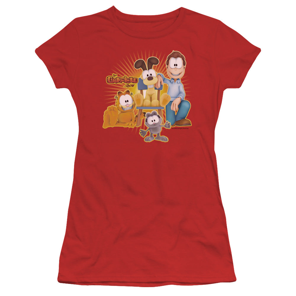 Garfield - Say Cheese - Short Sleeve Junior Sheer - Red T-shirt