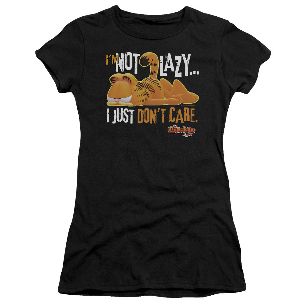 Garfield - Not Lazy - Short Sleeve Junior Sheer - Black T-shirt