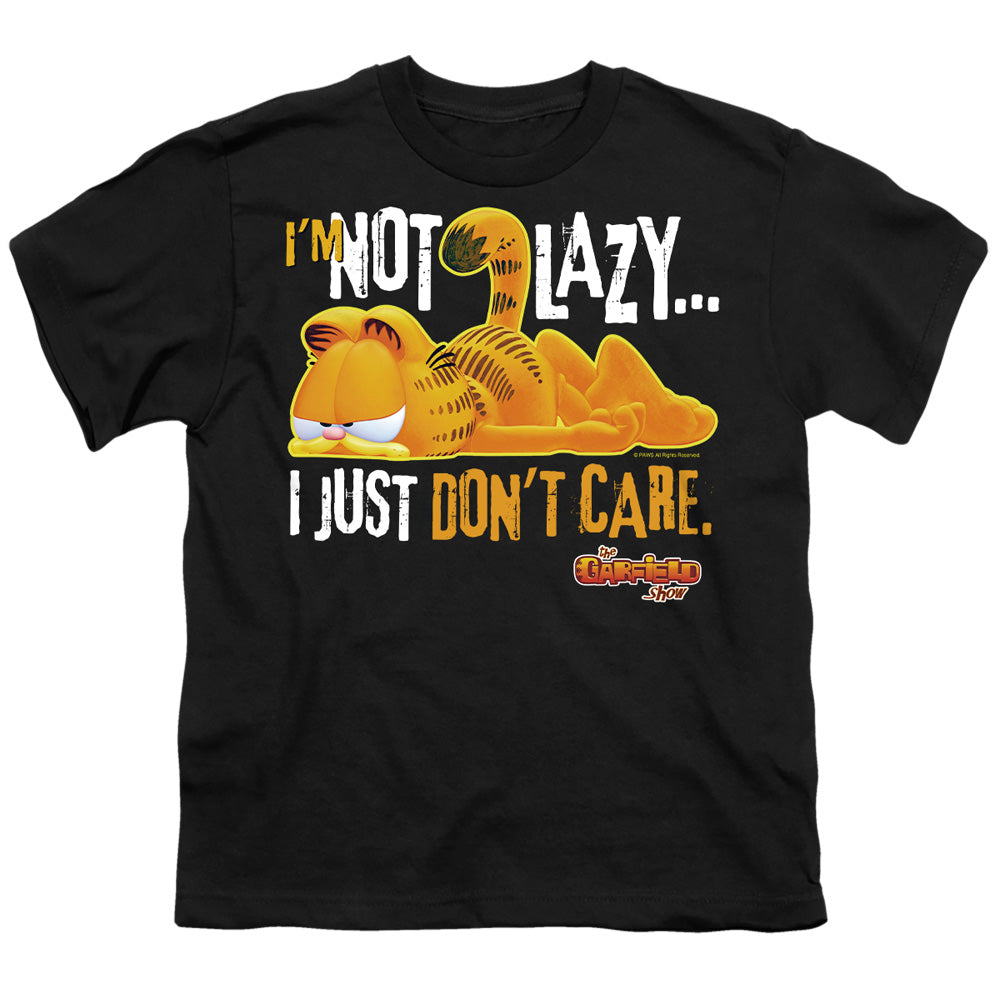 Garfield - Not Lazy - Short Sleeve Youth 18/1 - Black T-shirt