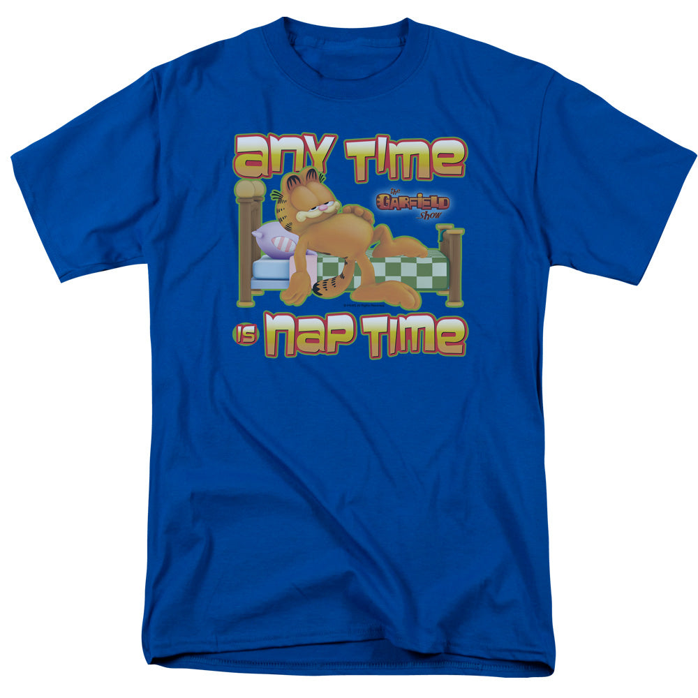 Garfield - Nap Time - Short Sleeve Adult 18/1 - Royal Blue T-shirt
