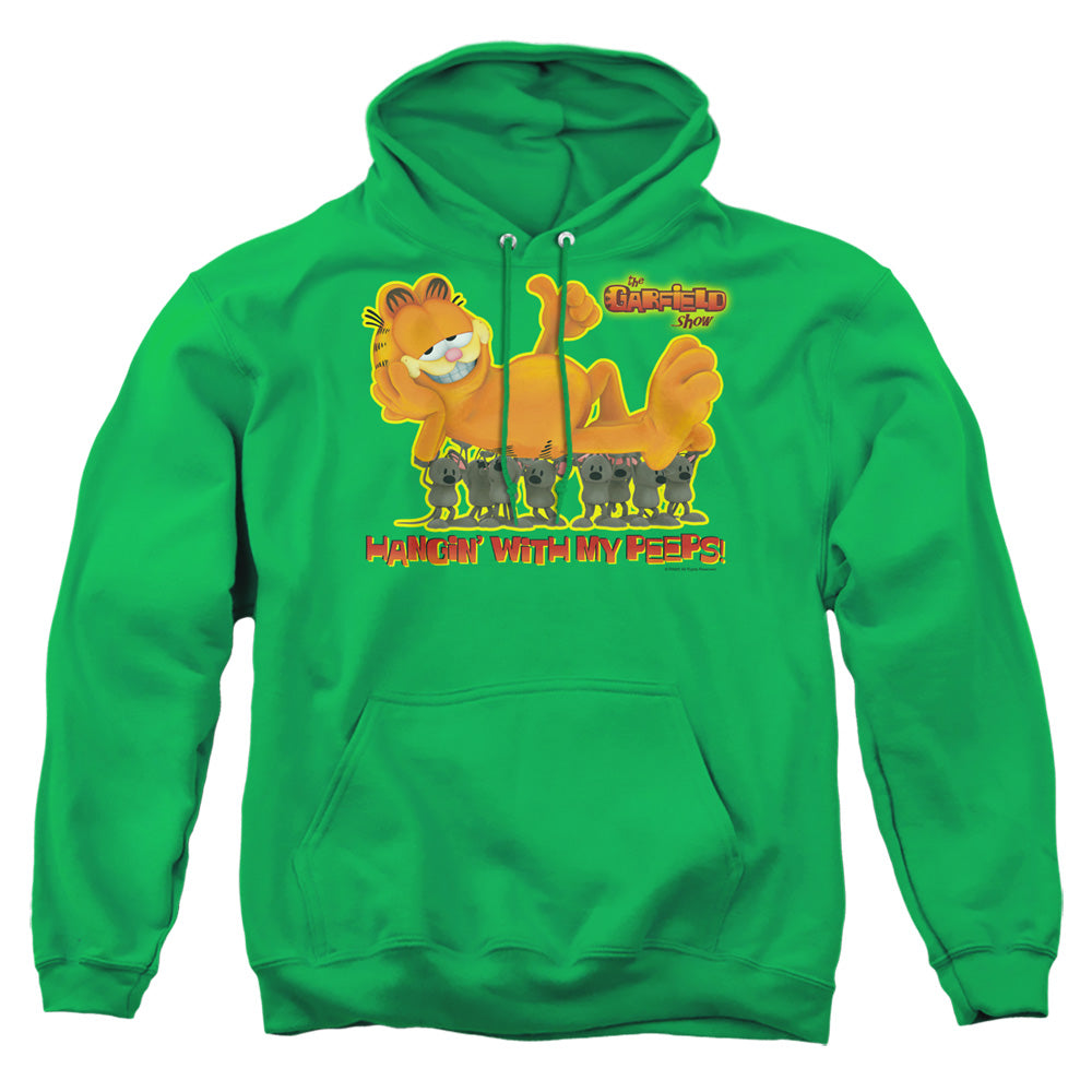 Garfield - My Peeps - Adult Pull-over Hoodie - Kelly Green