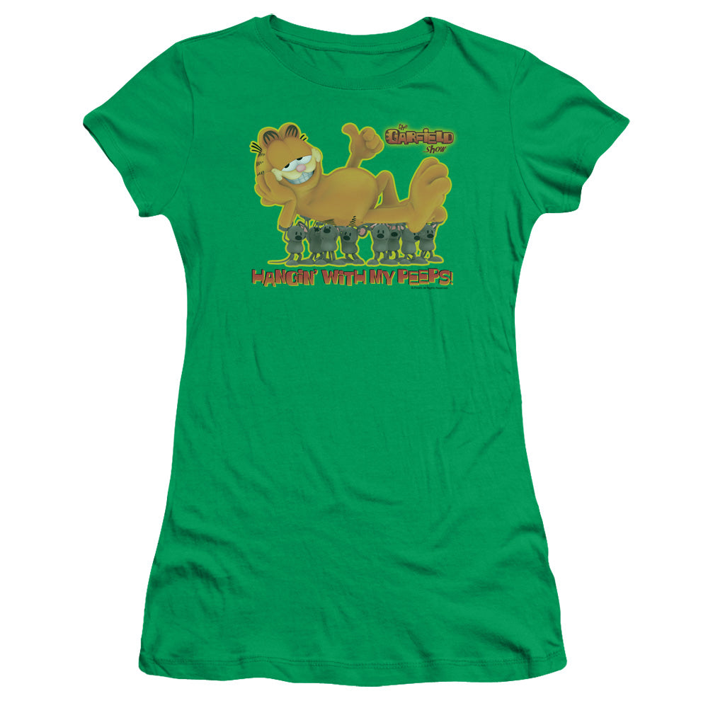 GARFIELD MY PEEPS - S/S JUNIOR SHEER - KELLY GREEN T-Shirt