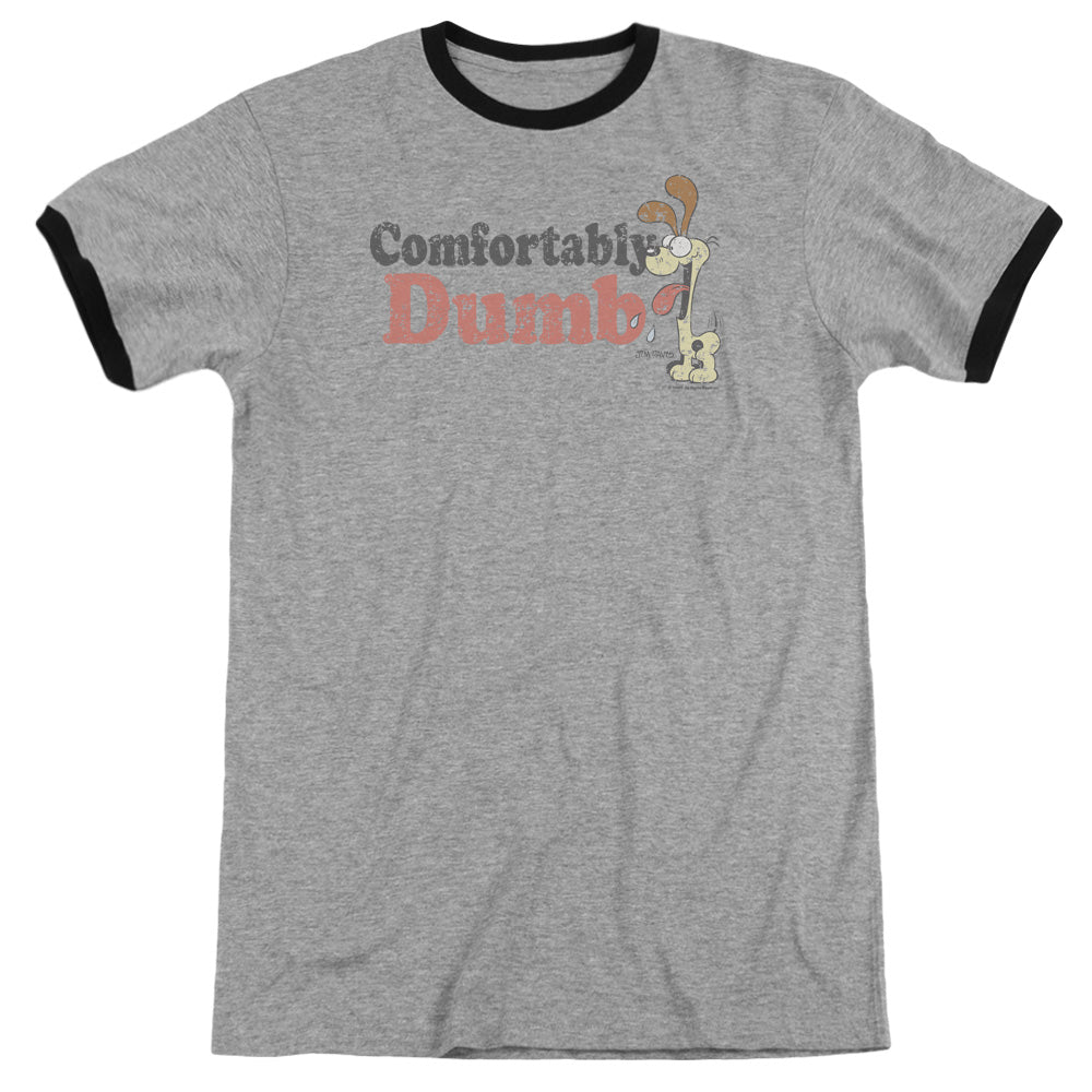 Garfield - Comfortably Dumb - Adult Ringer - Heather/black