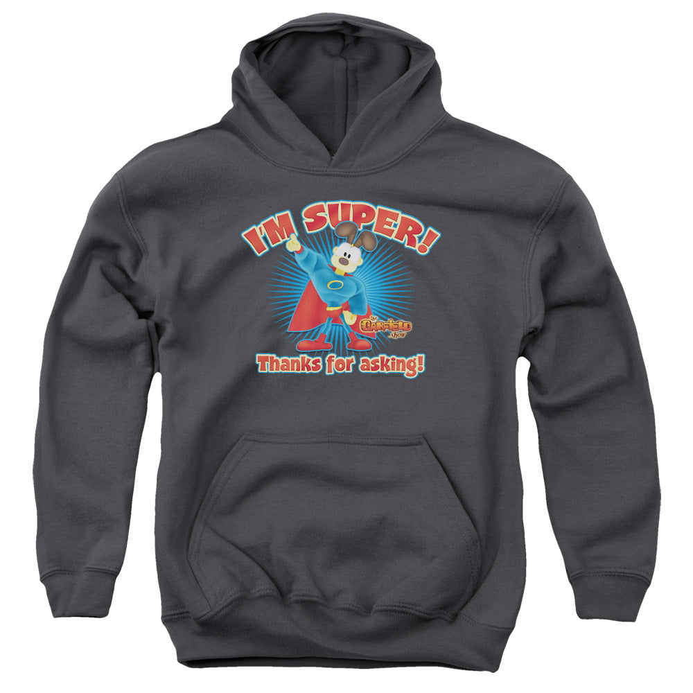 Garfield - Super - Youth Pull-over Hoodie - Charcoal