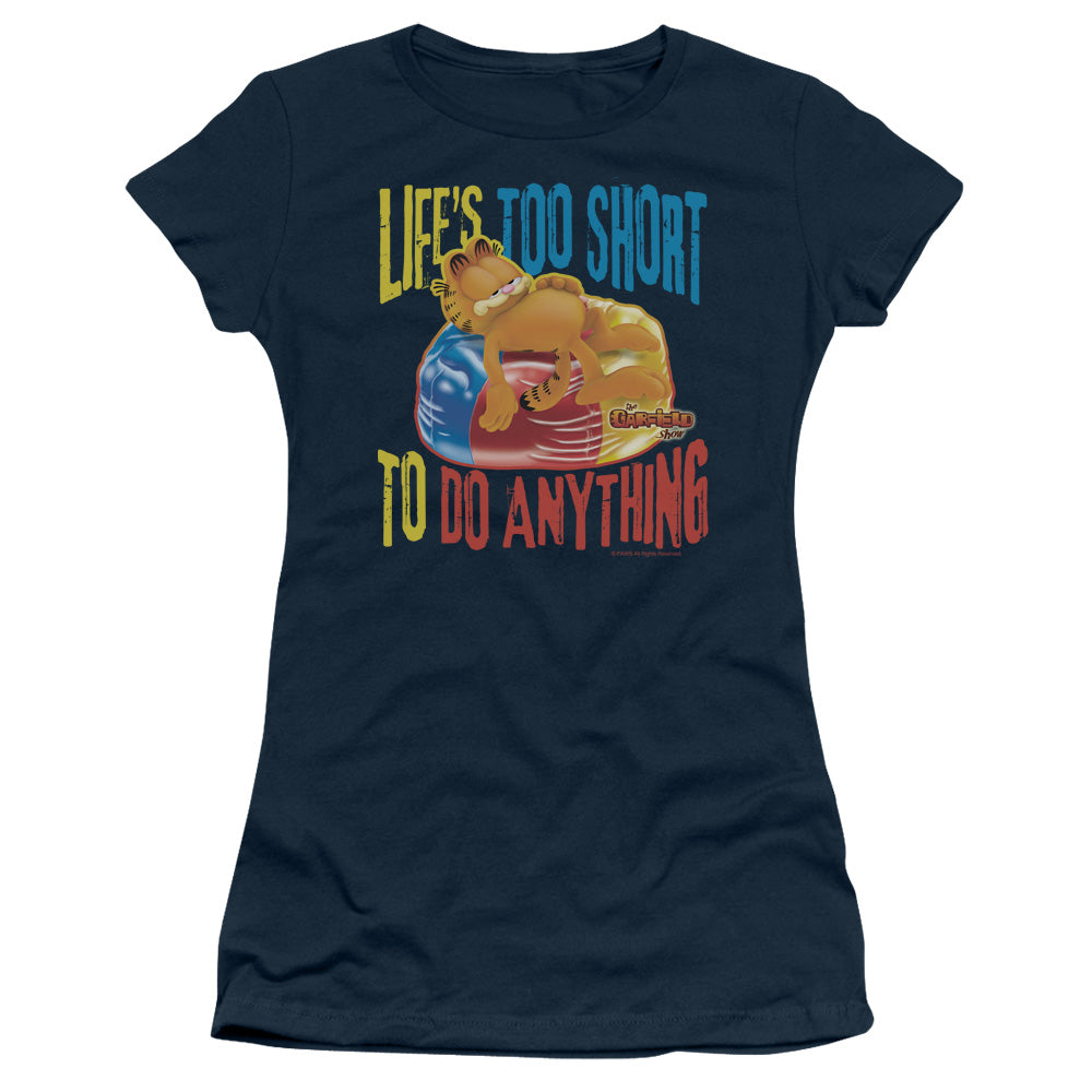 Garfield - Too Short - Short Sleeve Junior Sheer - Navy T-shirt