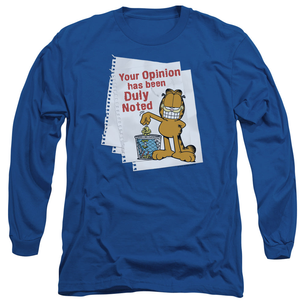 Garfield - Duly Noted - Long Sleeve Adult 18/1 - Royal Blue T-shirt