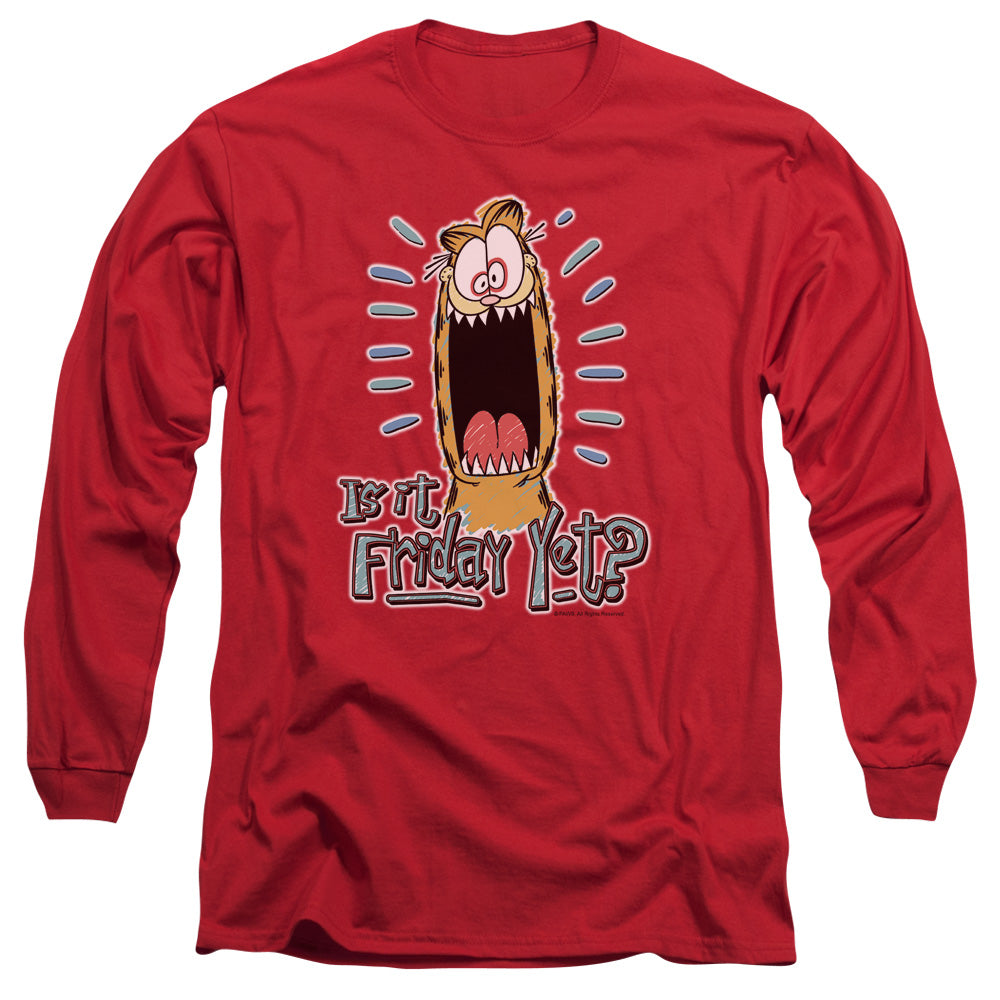 Garfield - Friday - Long Sleeve Adult 18/1 - Red T-shirt
