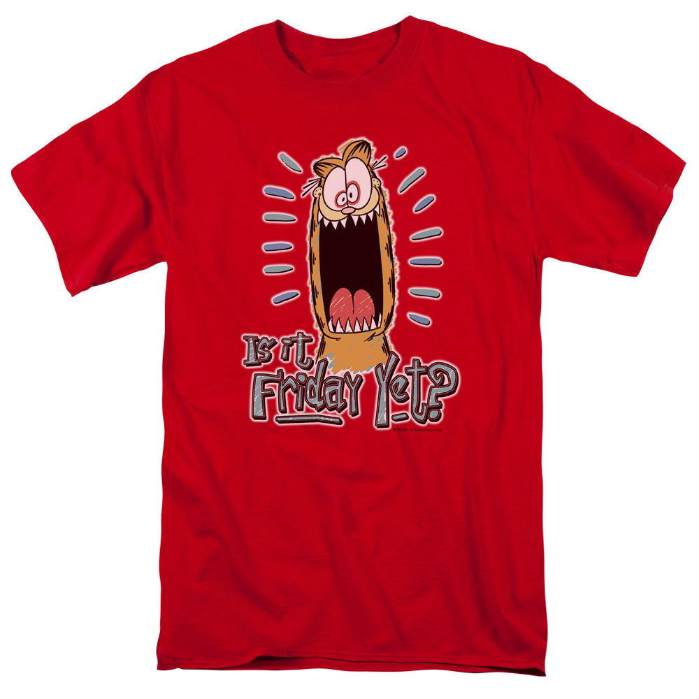 Garfield - Friday - Short Sleeve Adult 18/1 - Red T-shirt