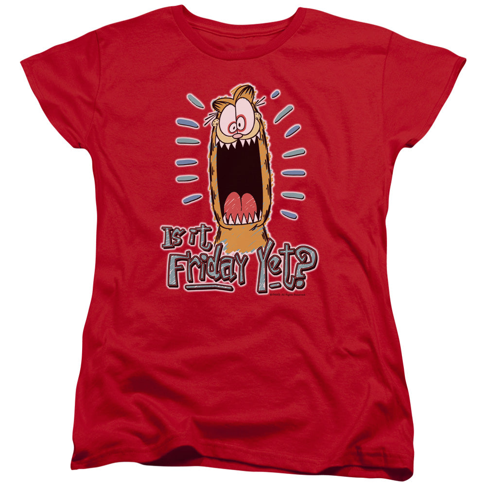 Garfield - Friday - Short Sleeve Womens Tee - Red T-shirt