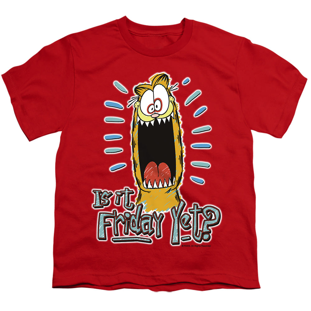 Garfield - Friday - Short Sleeve Youth 18/1 - Red T-shirt