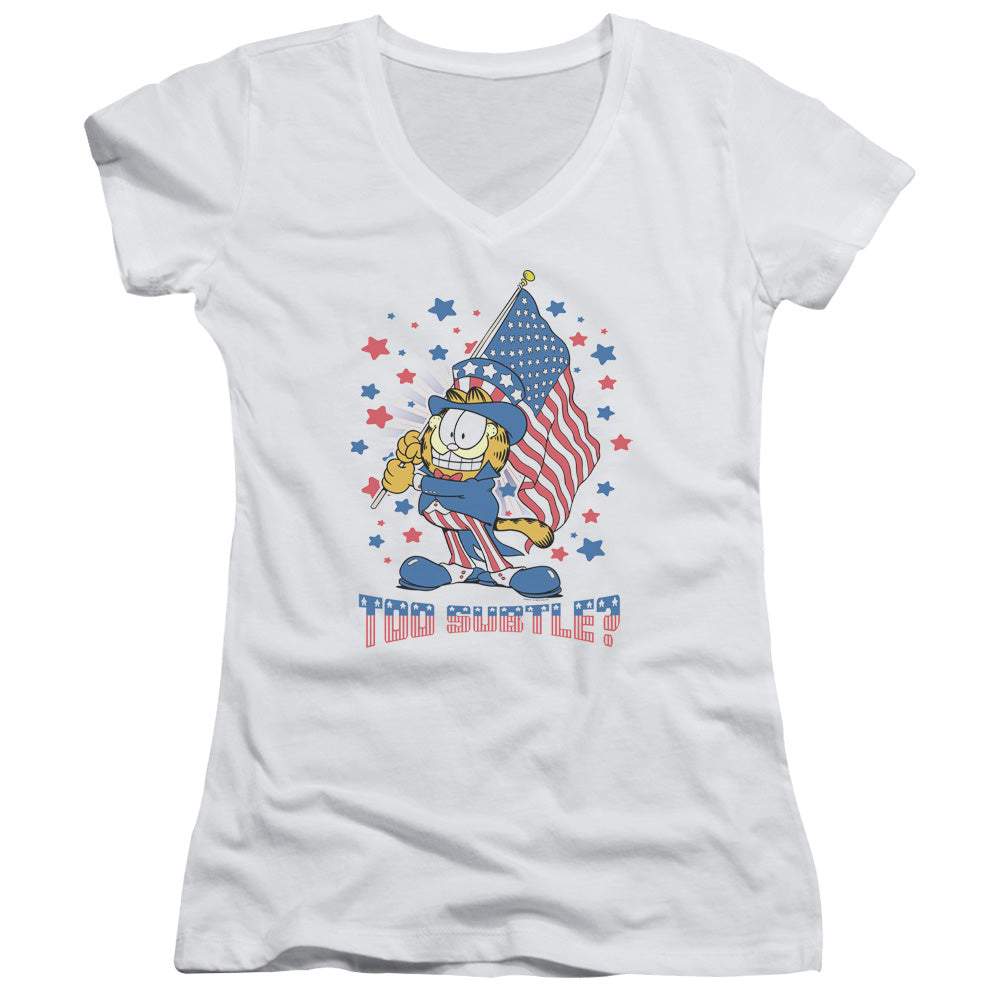 Garfield - Subtle - Junior V-neck - White