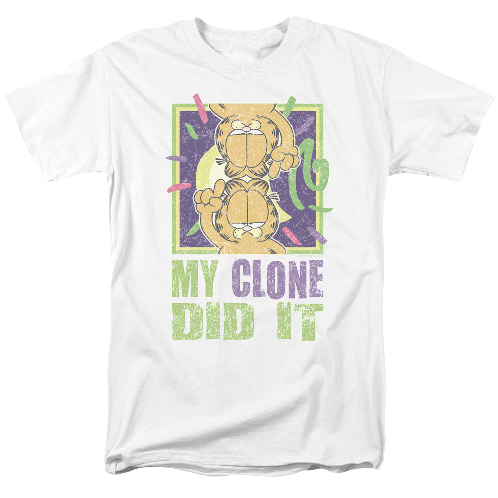 Garfield - My Clone Did It - Short Sleeve Adult 18/1 - White T-shirt