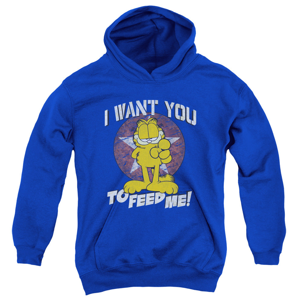 Garfield - I Want You - Youth Pull-over Hoodie - Royal