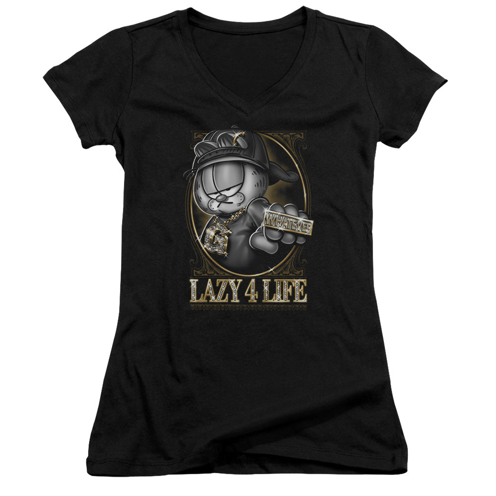 Garfield - Lazy 4 Life - Junior V-neck - Black