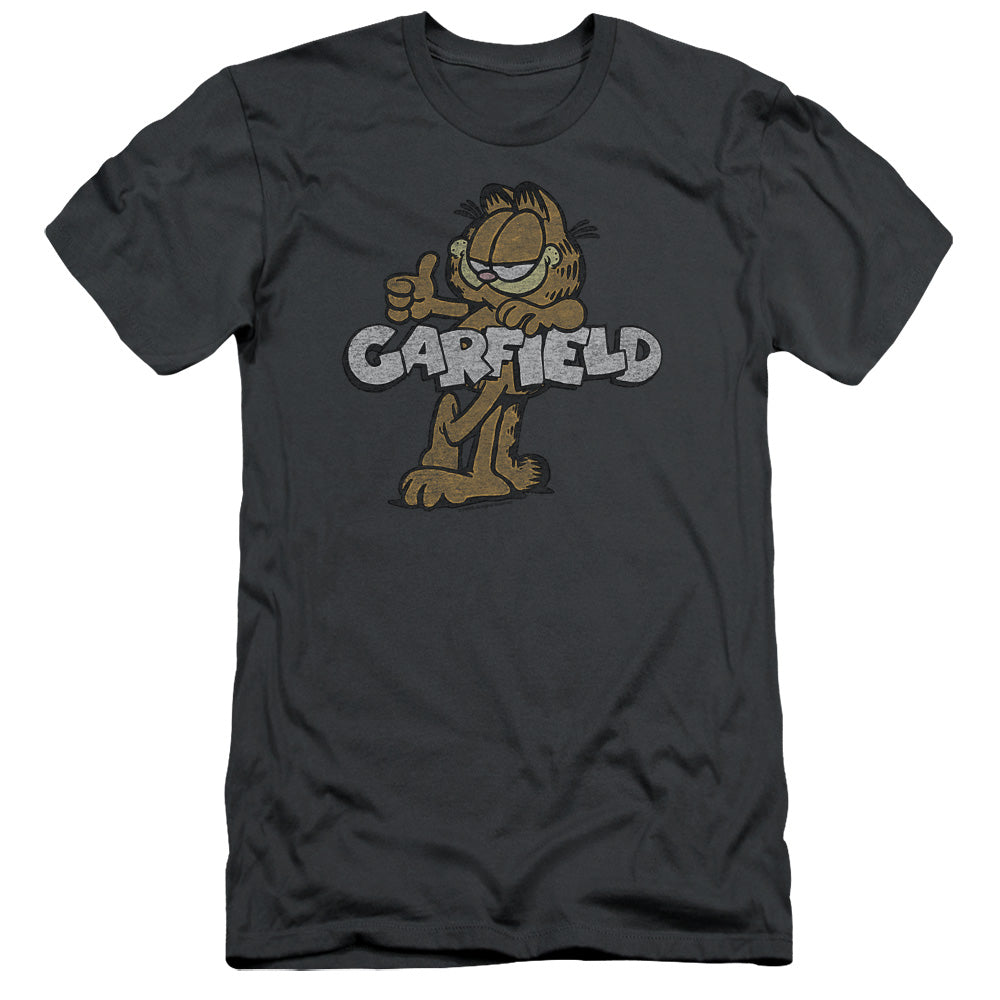 Garfield - Retro Garf - Short Sleeve Adult 30/1 - Charcoal T-shirt