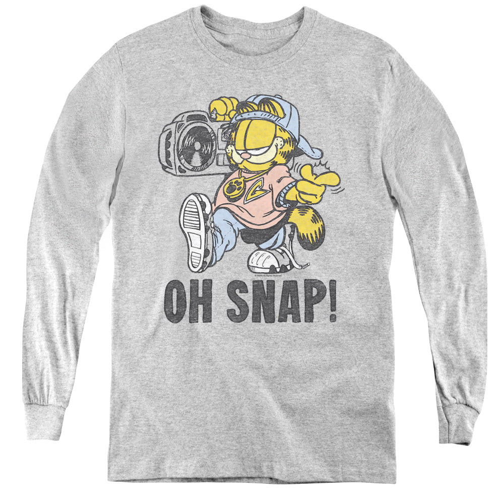 Garfield - Oh Snap - Youth Long Sleeve Tee - Athletic Heather