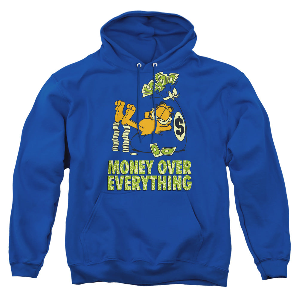 Garfield - Money Is Everything - Adult Pull-over Hoodie - Royal Blue