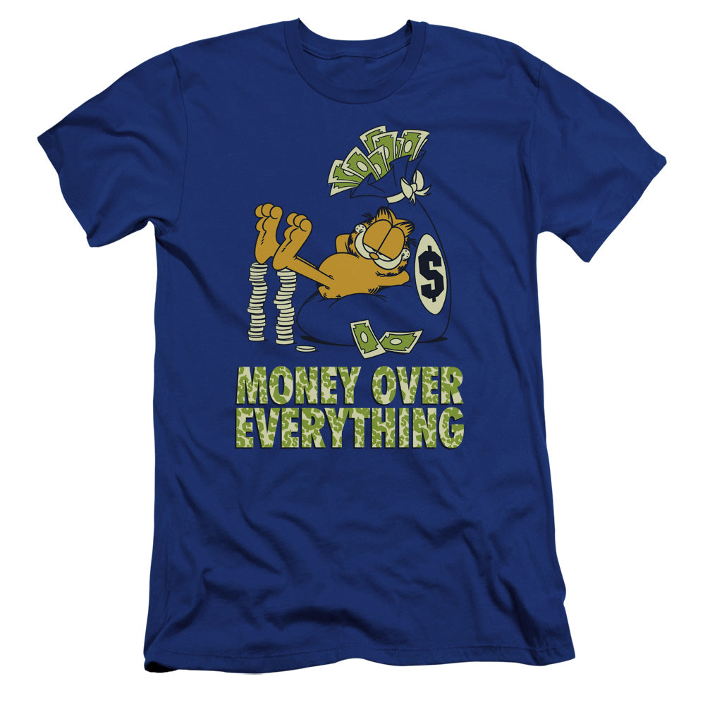 Garfield - Money Is Everything-premuim Canvas Adult Slim Fit 30/1 - Royal Blue