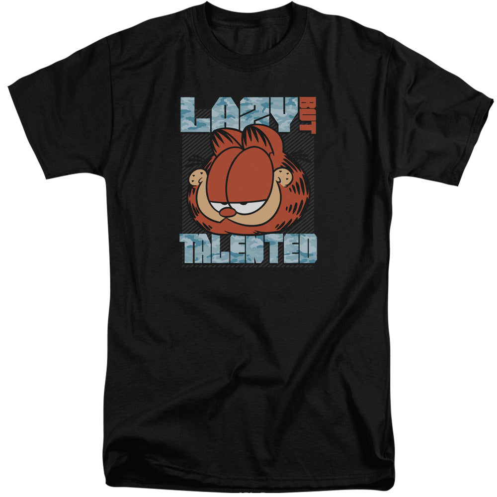 Garfield - Lazy But Talented - Short Sleeve Adult Tall - Black T-shirt
