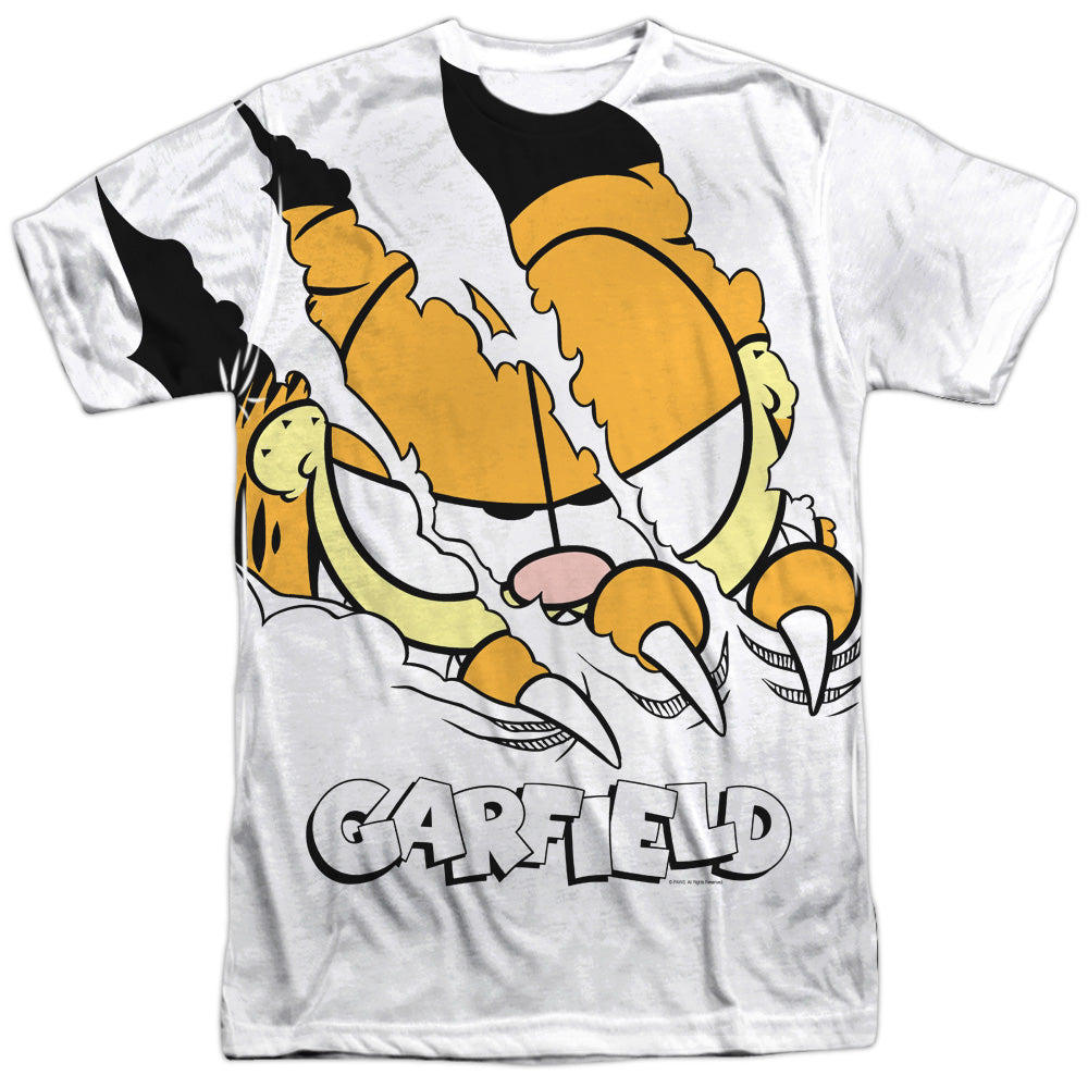 Garfield - Torn - Short Sleeve Adult Poly Crew - White T-shirt