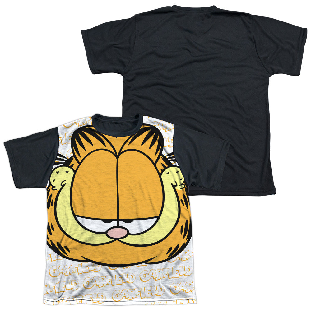 Garfield - Big Face - Short Sleeve Youth White Front Black Back - White T-shirt