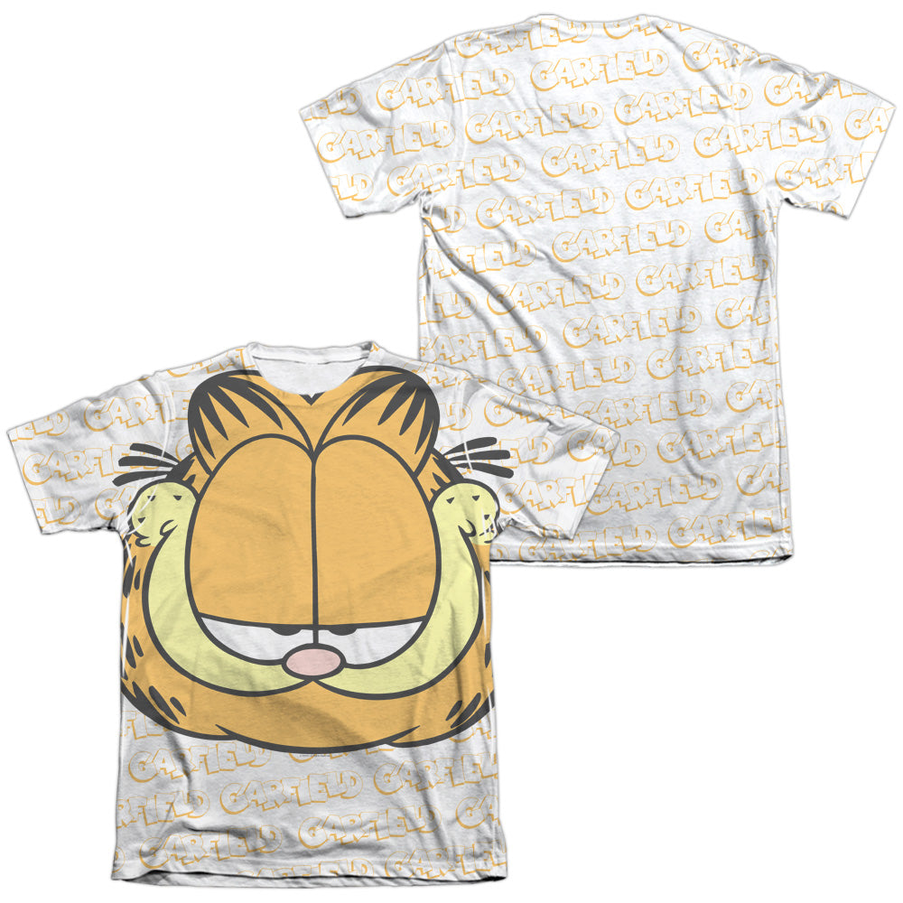 Garfield - Big Face (Front/back Print) - Adult Poly/cotton Short Sleeve Tee - White T-shirt