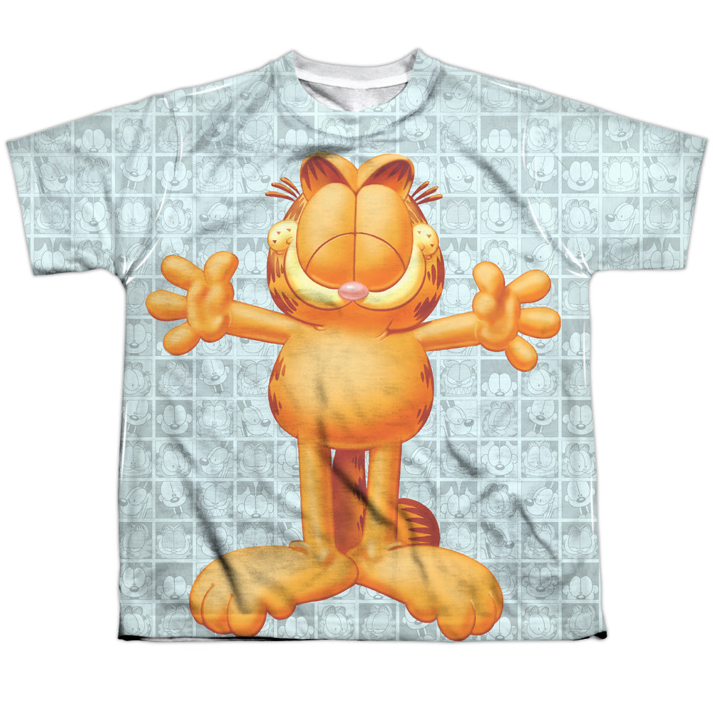 Garfield - Free Hugs - Short Sleeve Youth Poly Crew - White T-shirt