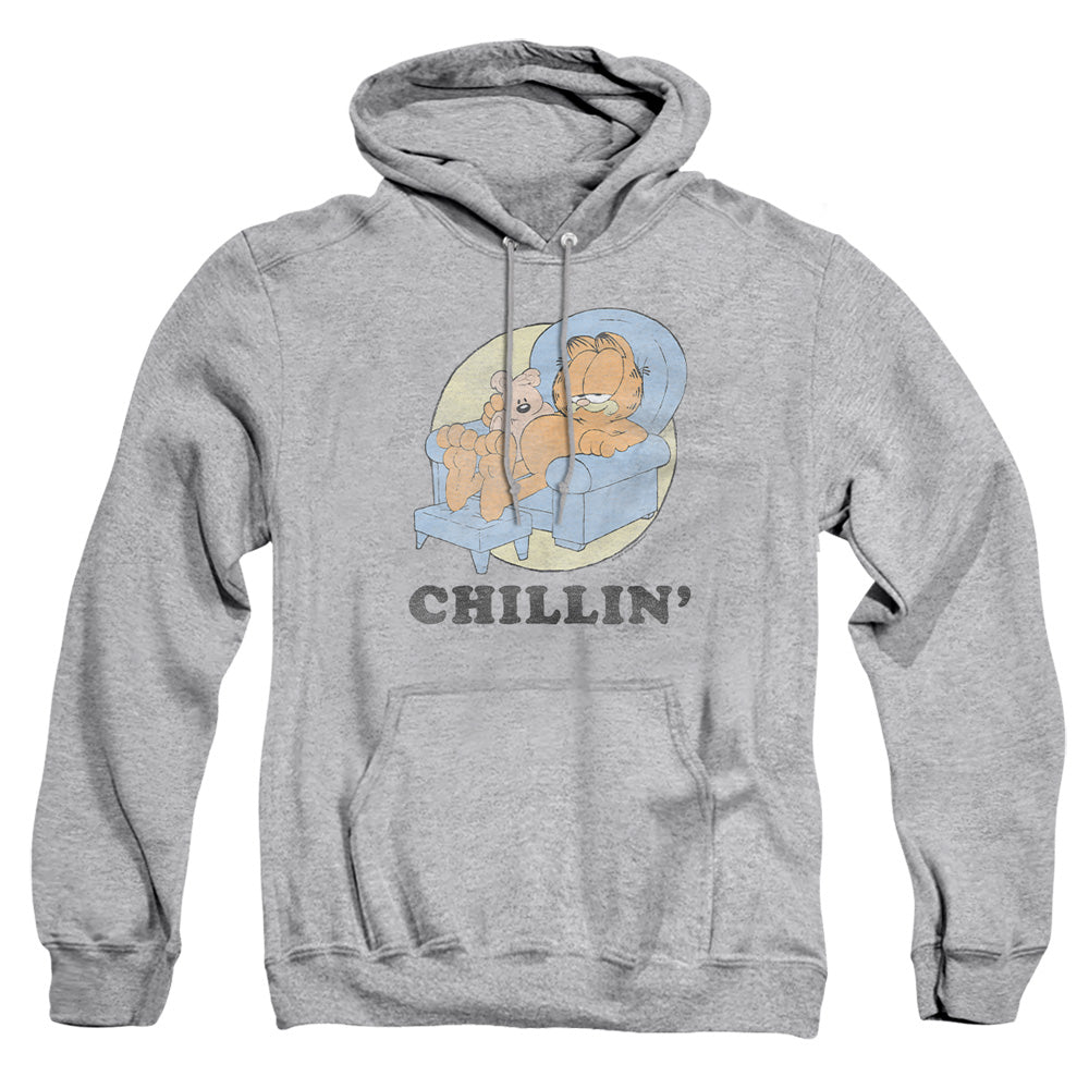 Garfield - Chillin - Adult Pull-over Hoodie - Athletic Heather