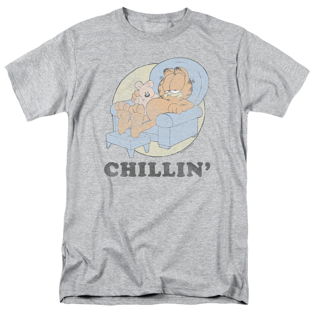 Garfield - Chillin - Short Sleeve Adult 18/1 - Athletic Heather T-shirt