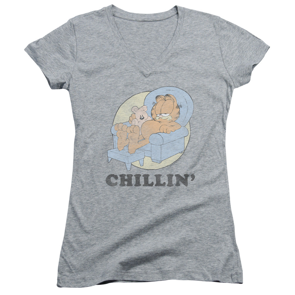 Garfield - Chillin-junior V-neck - Athletic Heather