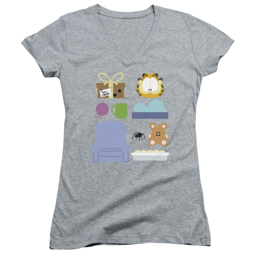 Garfield - Gift Set-junior V-neck - Athletic Heather