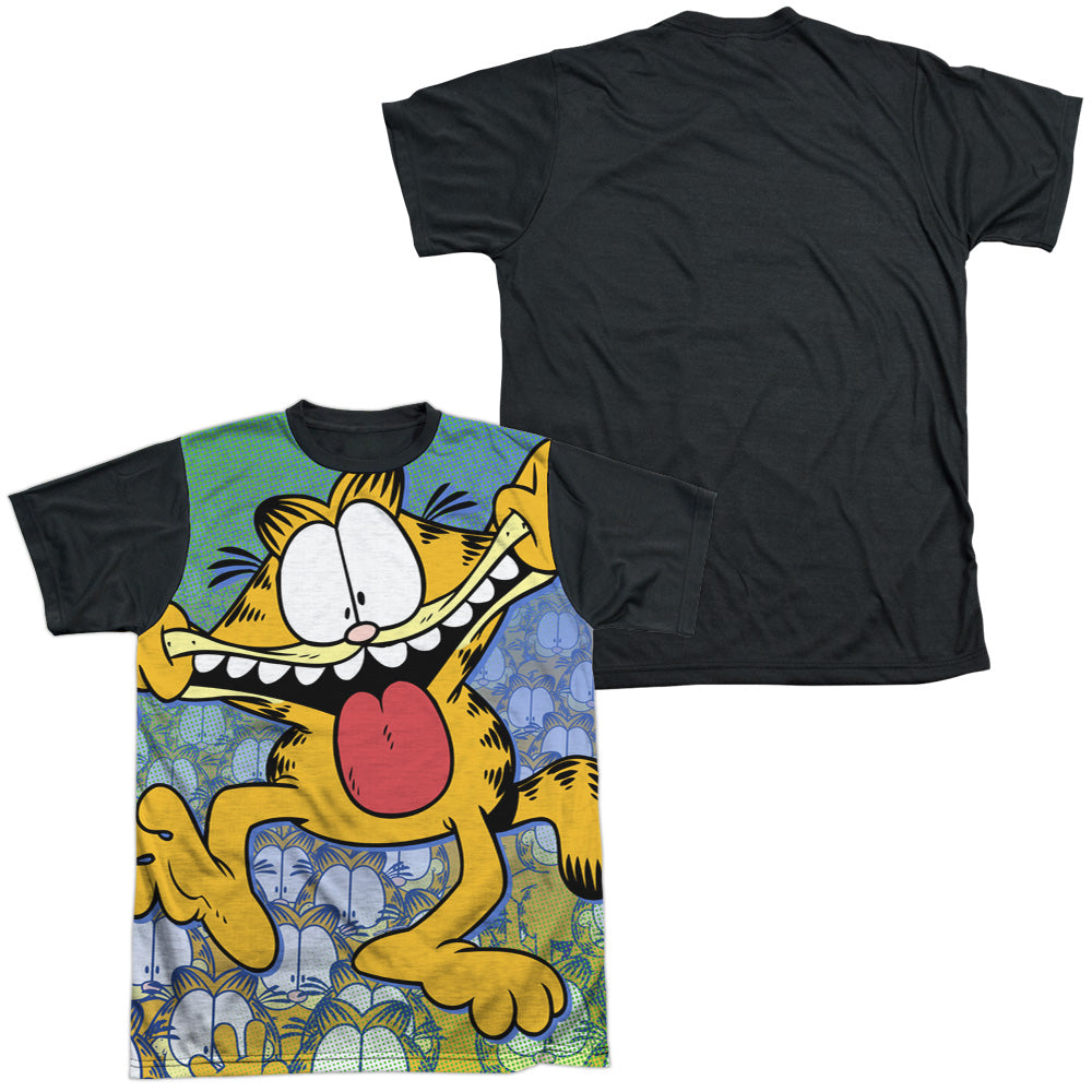 Garfield - Goofy Face - Short Sleeve Adult White Front Black Back - White T-shirt
