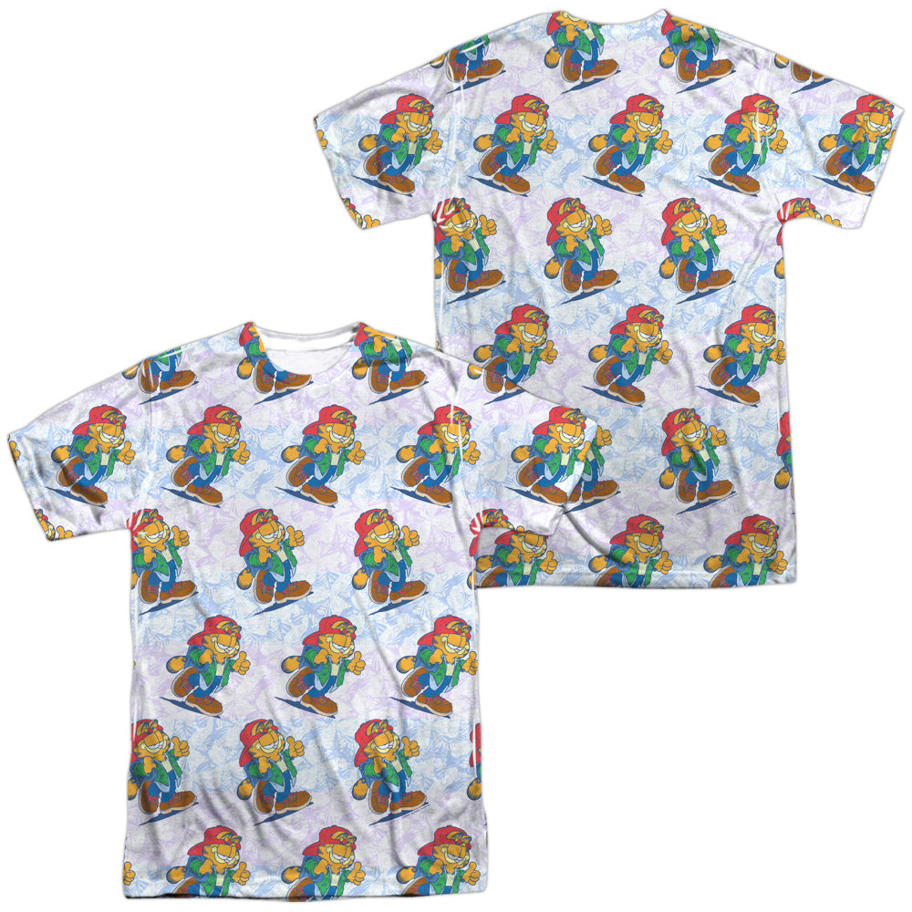 Garfield - Cool Cat (Front/back Print) - Short Sleeve Adult Poly Crew - White T-shirt