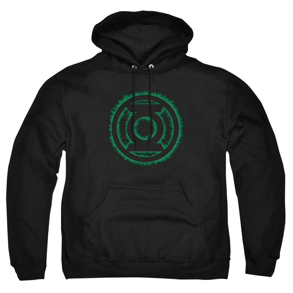 Green Lantern - Green Flame Logo - Adult Pull-over Hoodie - Black