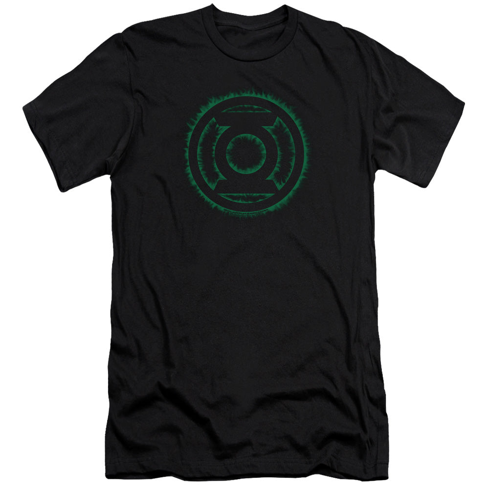 Green Lantern - Green Flame Logo-premuim Canvas Adult Slim Fit 30/1 - Black