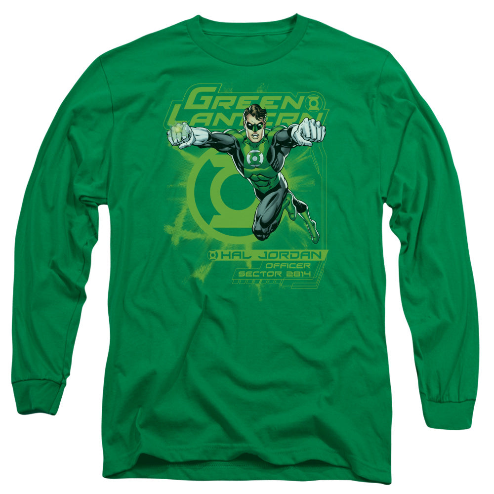 Green Lantern - Sector 2814 - Long Sleeve Adult 18/1 - Kelly Green T-shirt
