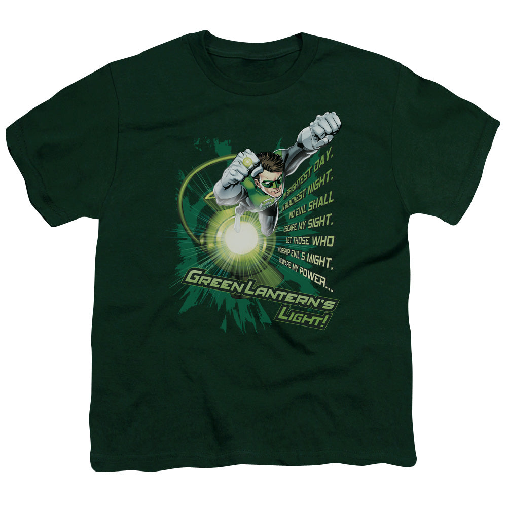 Green Lantern - Flying Oath - Short Sleeve Youth 18/1 - Hunter Green T-shirt