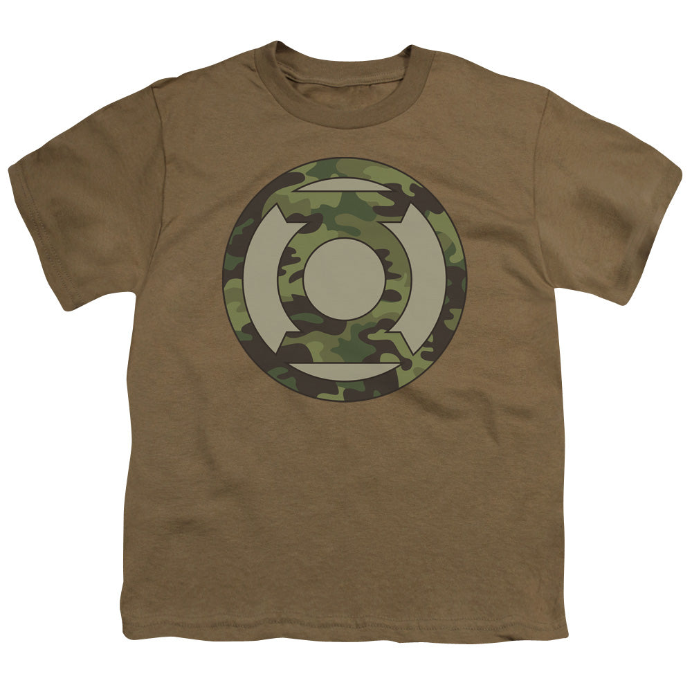 Green Lantern - Camo Logo - Short Sleeve Youth 18/1 - Safari Green T-shirt